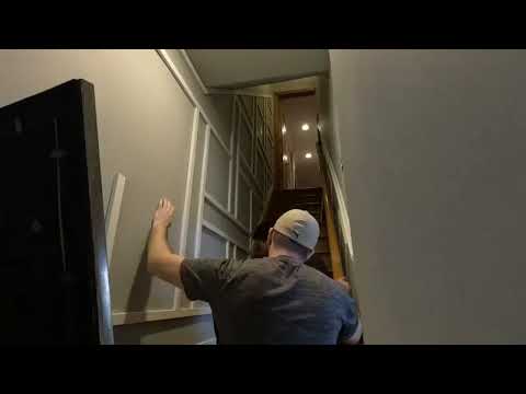 Gray Geometric Accent Wall Timelapse — Bedroom & Staircase