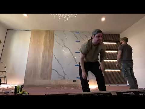 Marble Media Wall Timelapse — Home Theater