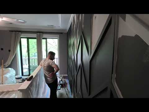Soundproofed Dark Geometric Accent Wall Timelapse